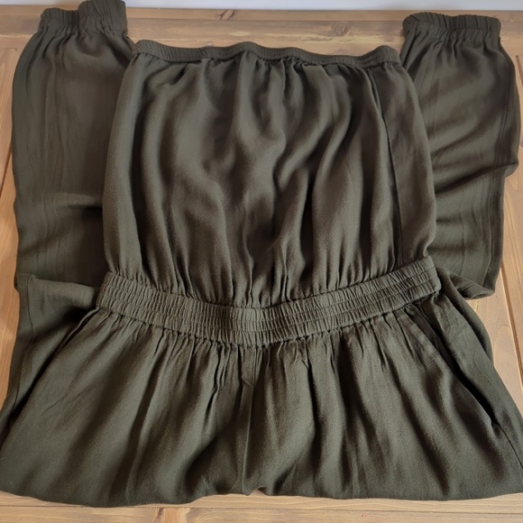 Aritzia Azure Skies Tabata Olive Strapless Jumpsuit - Picture 5 of 11